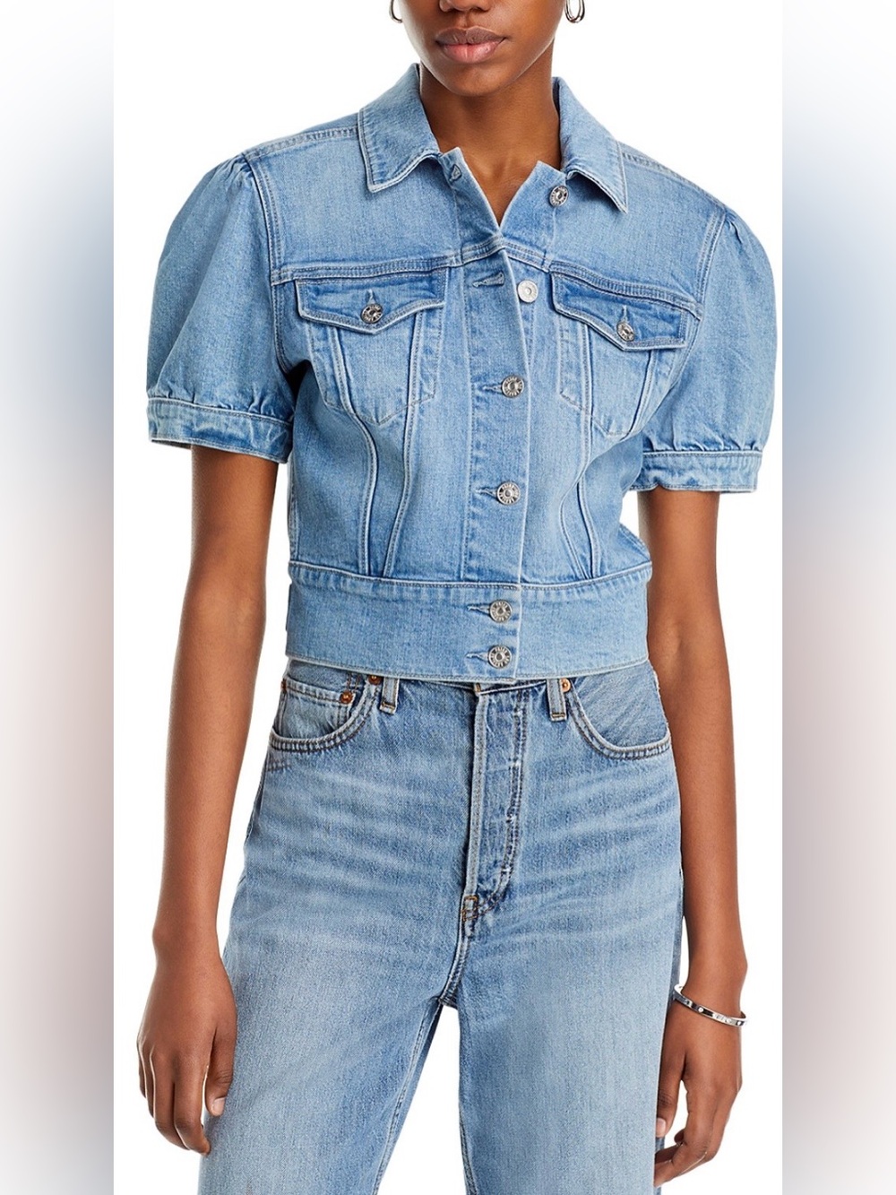 PAIGE Kendra Puff Sleeve Denim Jacket